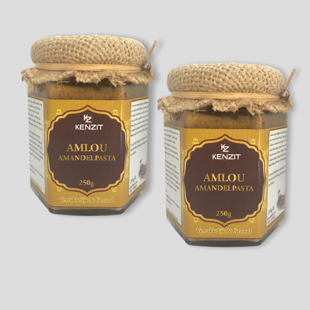 COMBIDEAL 2 Glazen Potjes Biologische Amandelpasta (Amlou)